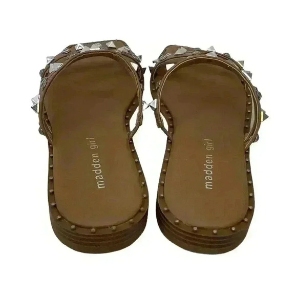 Madden Girl Sophii Size 6.5 Strappy Studded Jewels Slip on Flats Sandals - Picture 4 of 7